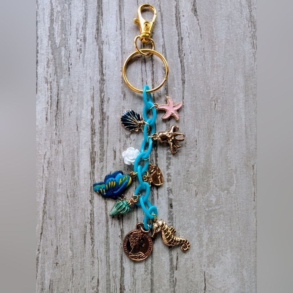 Beach Inspired Purse Charm Keychain